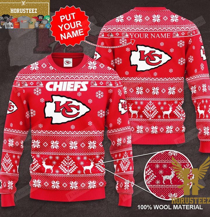 White Red Pattern Kansas City Chiefs Christmas Gift Custom Ugly Sweater -  Torunstyle