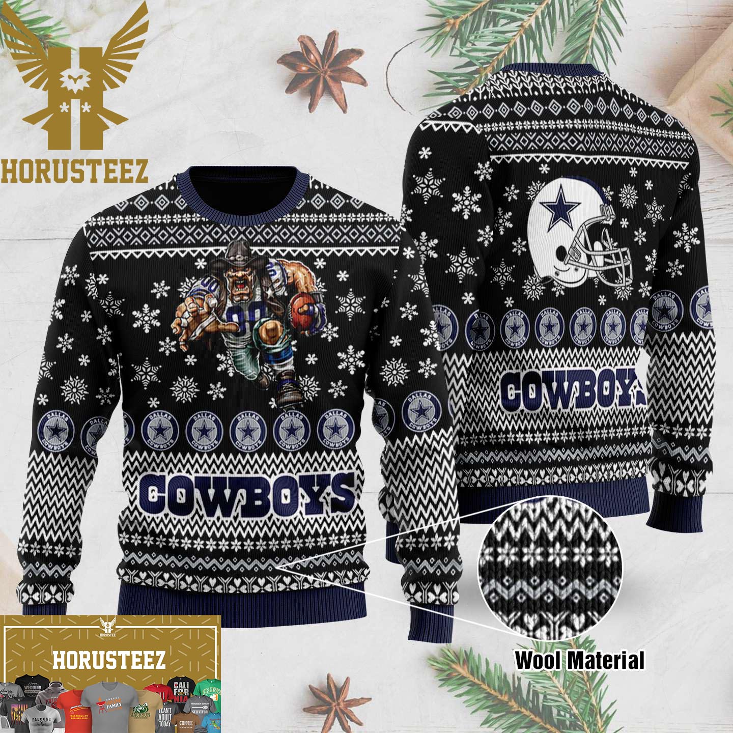 Dallas Cowboys Snoopy Charlie Brown Football Christmas Ugly Sweater Gift  Fanmade