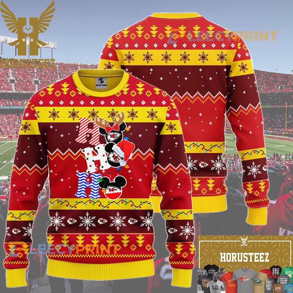 Kansas City Chief Skull Xmas Christmas Ugly Sweater Party