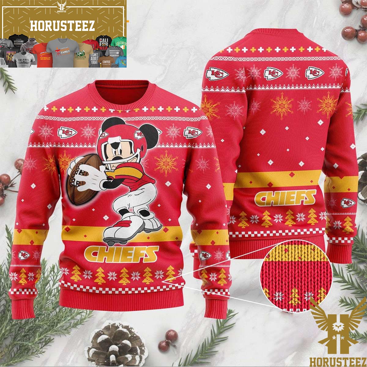 Kansas City Chiefs Mickey Mouse Merry Christmas Ugly Sweater