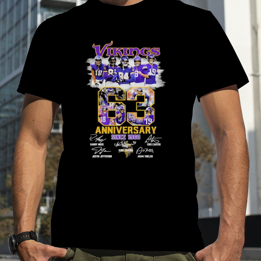 Official Minnesota vikings 63 anniversary since 1960 T-shirt, hoodie, tank  top, sweater and long sleeve t-shirt