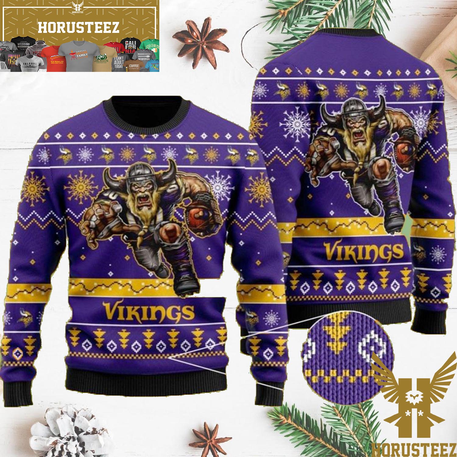 Minnesota Vikings Mickey Mouse Player Disney Ugly Sweater