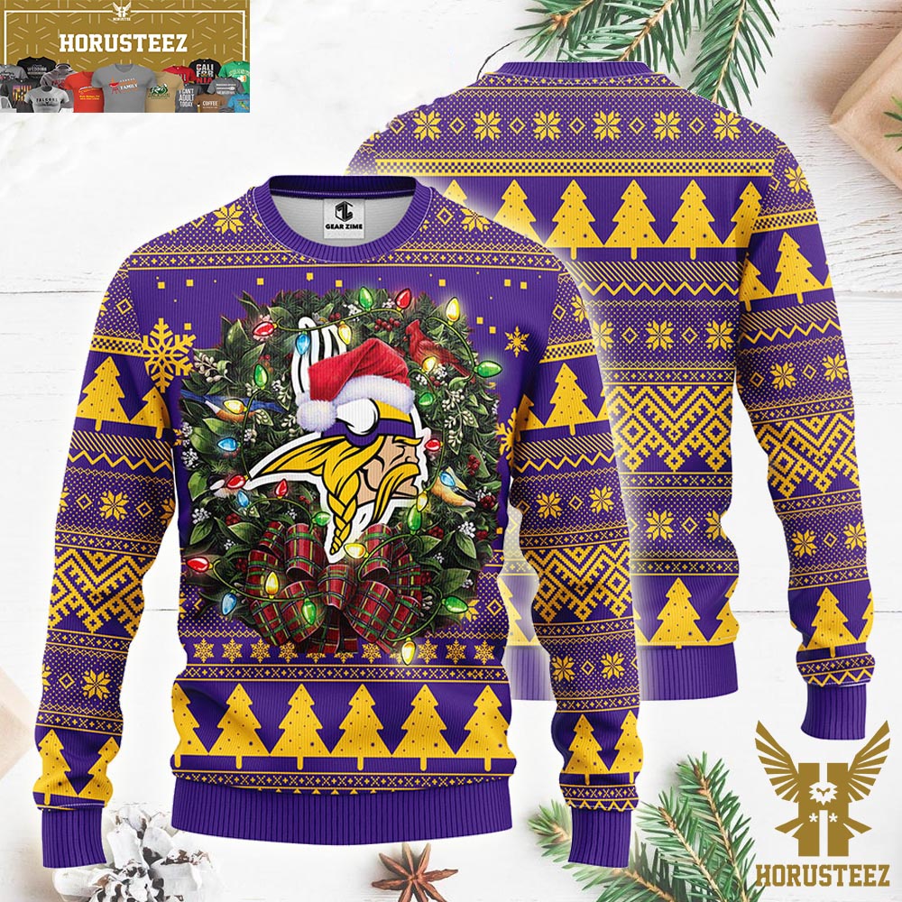 Minnesota Vikings HoHoHo Mickey Christmas Ugly Sweater –