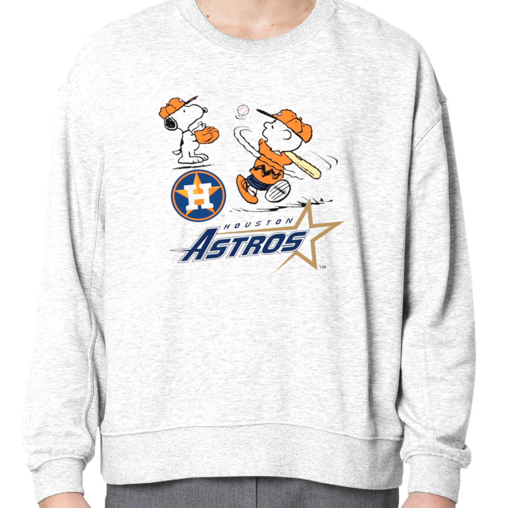 Peanuts Charlie Brown And Snoopy Playing Baseball Houston Astros T