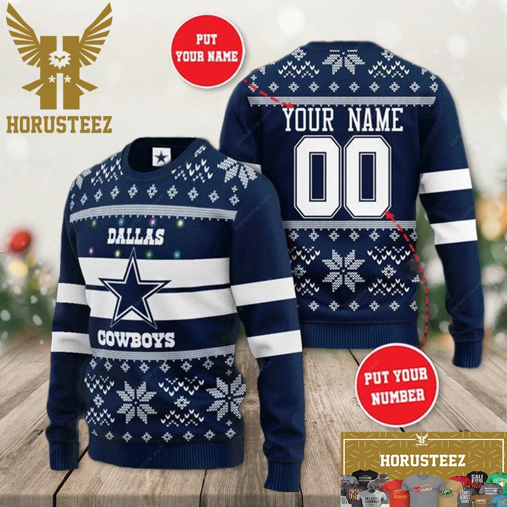 Custom Name Dallas Cowboys Dallas Cowboys Est 1960 Ugly Christmas Sweater -  Freedomdesign