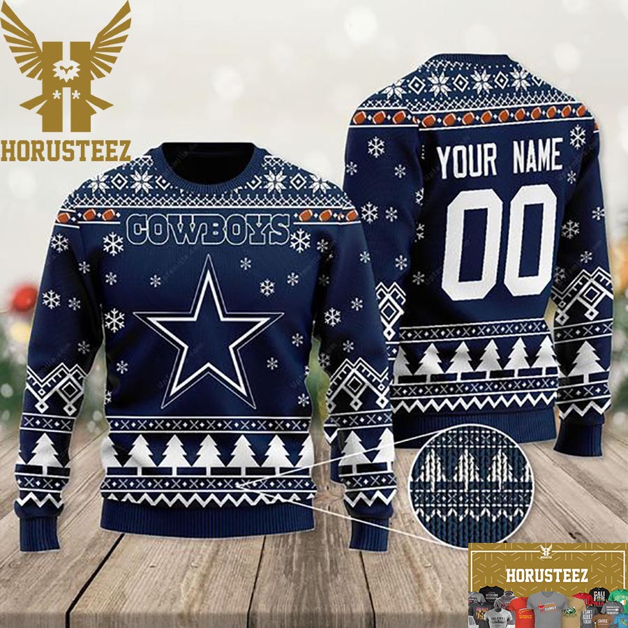 Personalized Dallas Cowboys Christmas Ugly Sweater Disney Donald