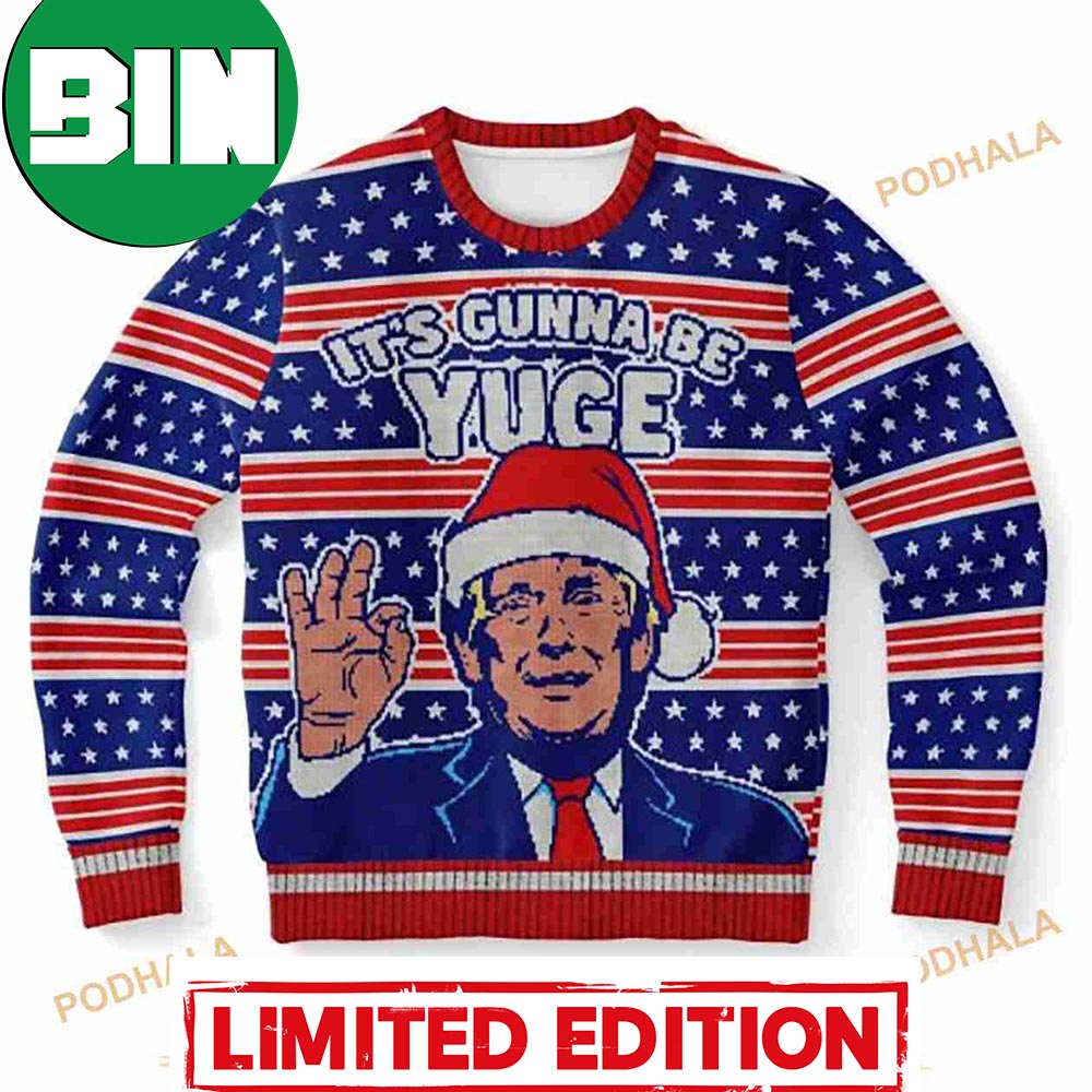 Yuge Trump Ugly Christmas Sweater Best 2023 Xmas Gift For Men And Women