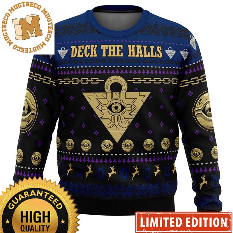 Yugioh Deck the Halls Knitted Ugly Christmas Sweater