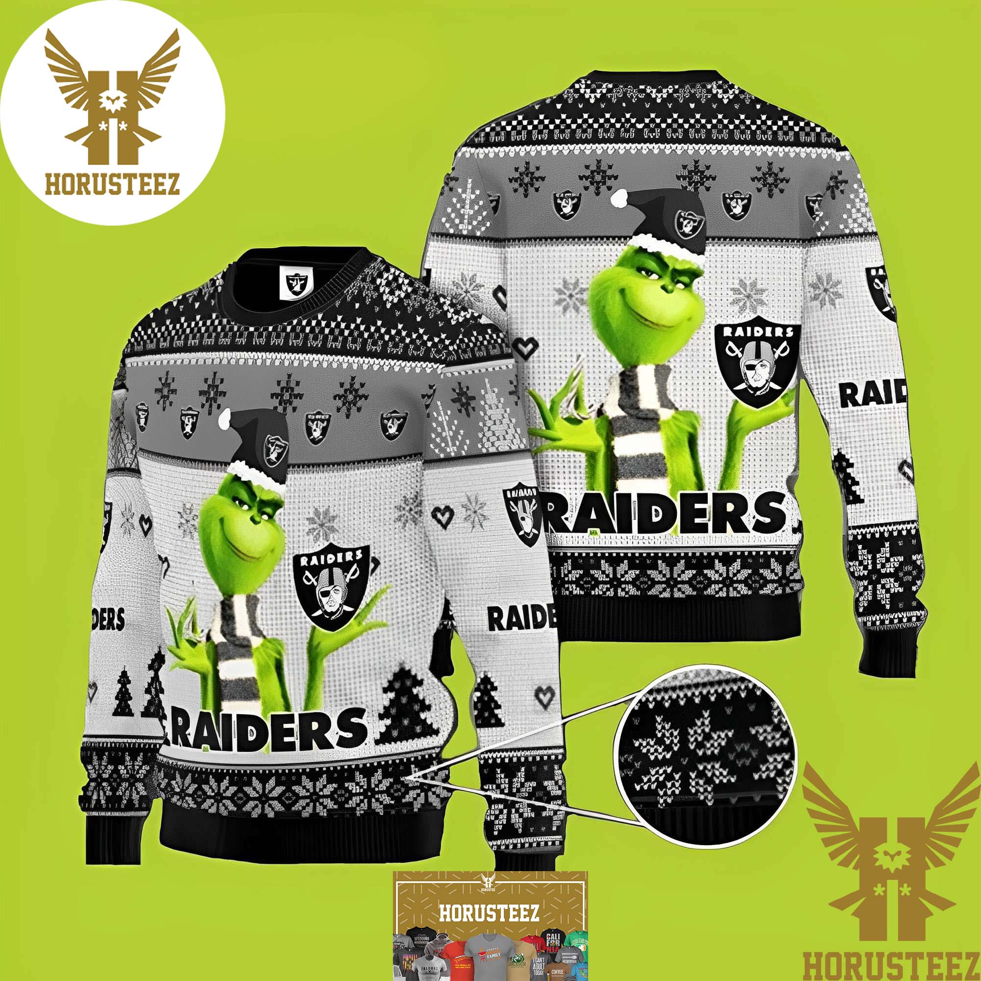 Las Vegas Raiders Grinch Ugly Christmas Sweater