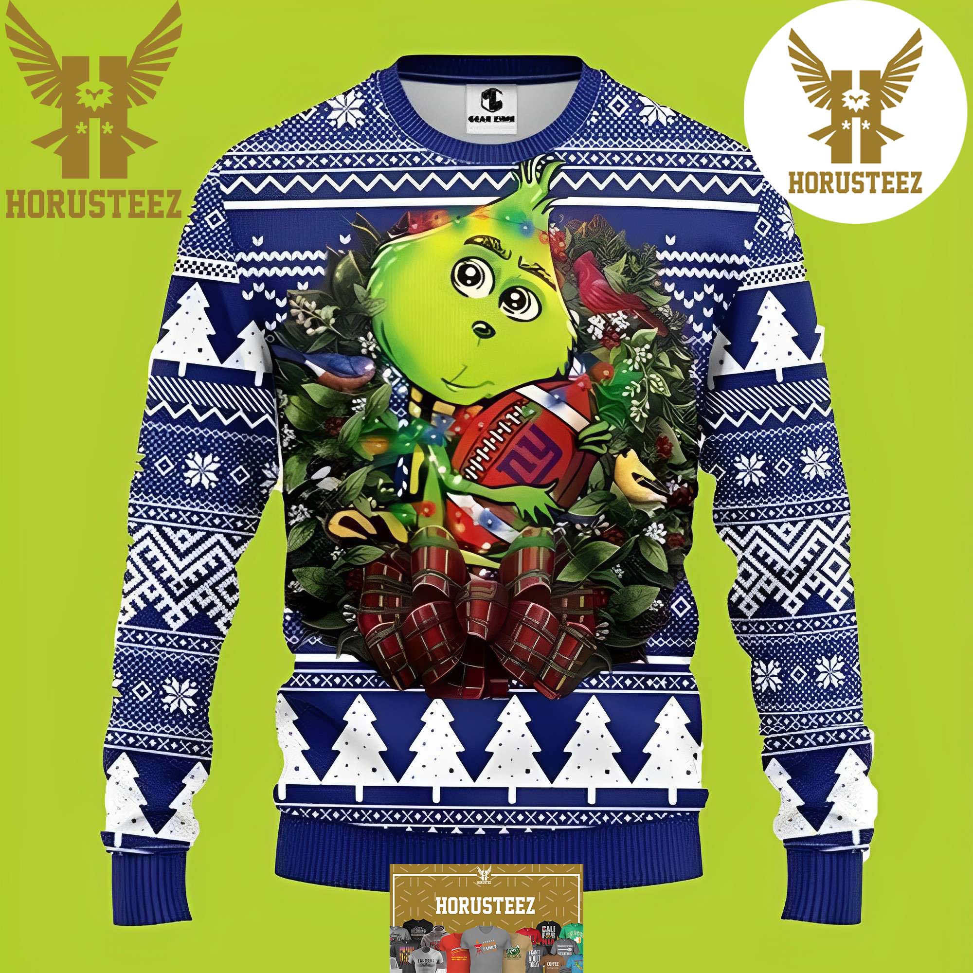 New York Giants Christmas Grinch Ugly Christmas Sweater Christmas Gift For  Family - Banantees