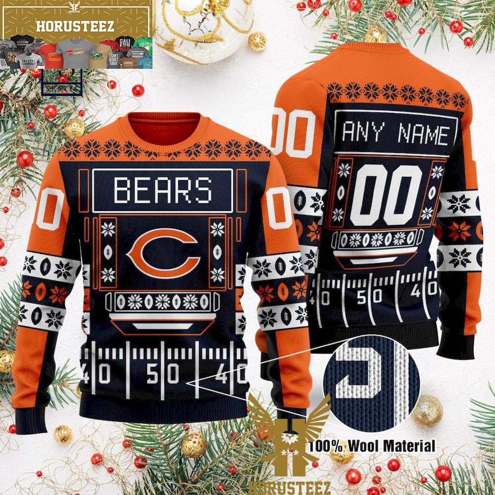 Chicago Bears NFL Big Logo Ugly Christmas Sweater Gift For Fans