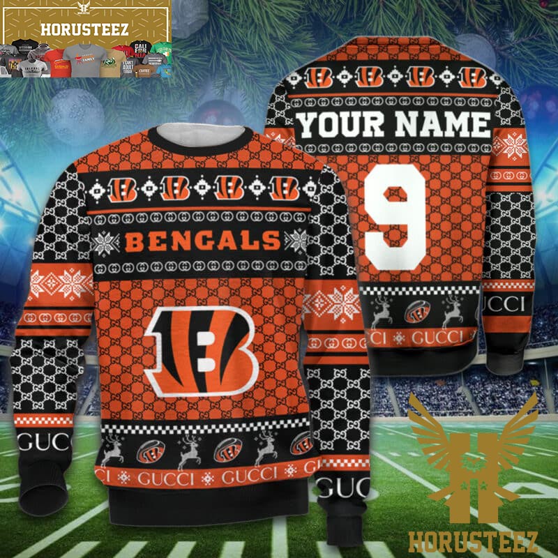 NFL Cincinnati Bengals Custom Name And Number Christmas Gift For