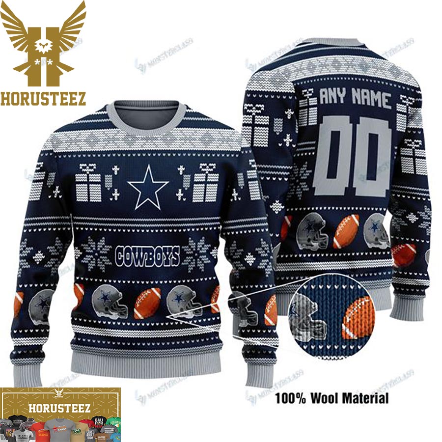 Personalized Dallas Cowboys Christmas Ugly Sweater Disney Donald