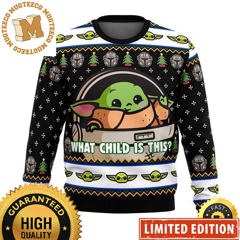Star Wars Cute Baby Yoda What Child Is This Christmas Ugly Sweater