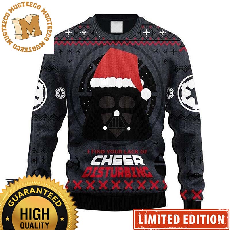 Star Wars Darth Vader With Santa Hat Cute I Find You Lack Of Cheer Disturbing Christmas Ugly Sweater