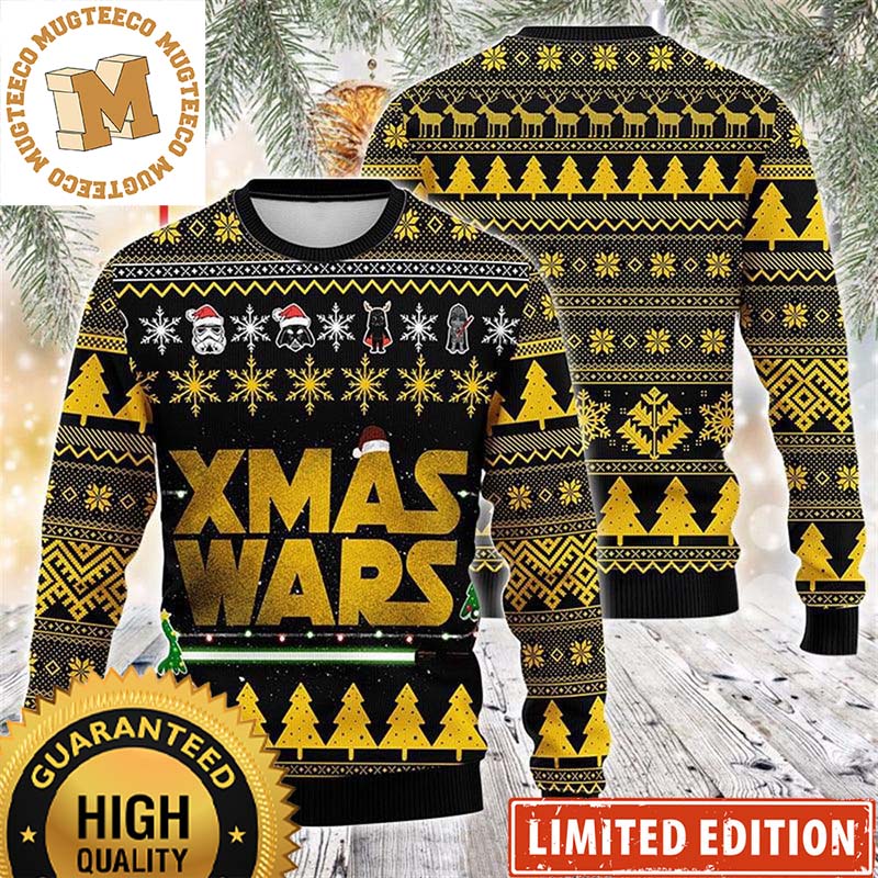Star Wars Golden Xmas Wars Greatest Characters Knitting Pattern Christmas Ugly Sweater