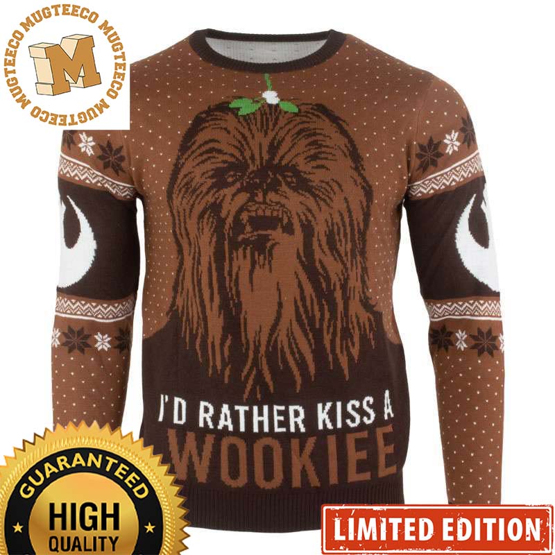 Star Wars I Would Rather Kiss a Wookiee Funny Christmas Ugly Sweater