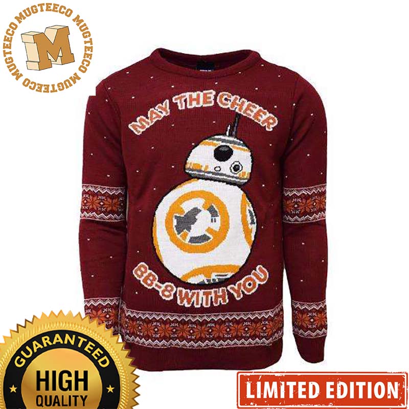Star Wars May The Cheer BB-8 With You Knitting Maroon Christmas Ugly Sweater