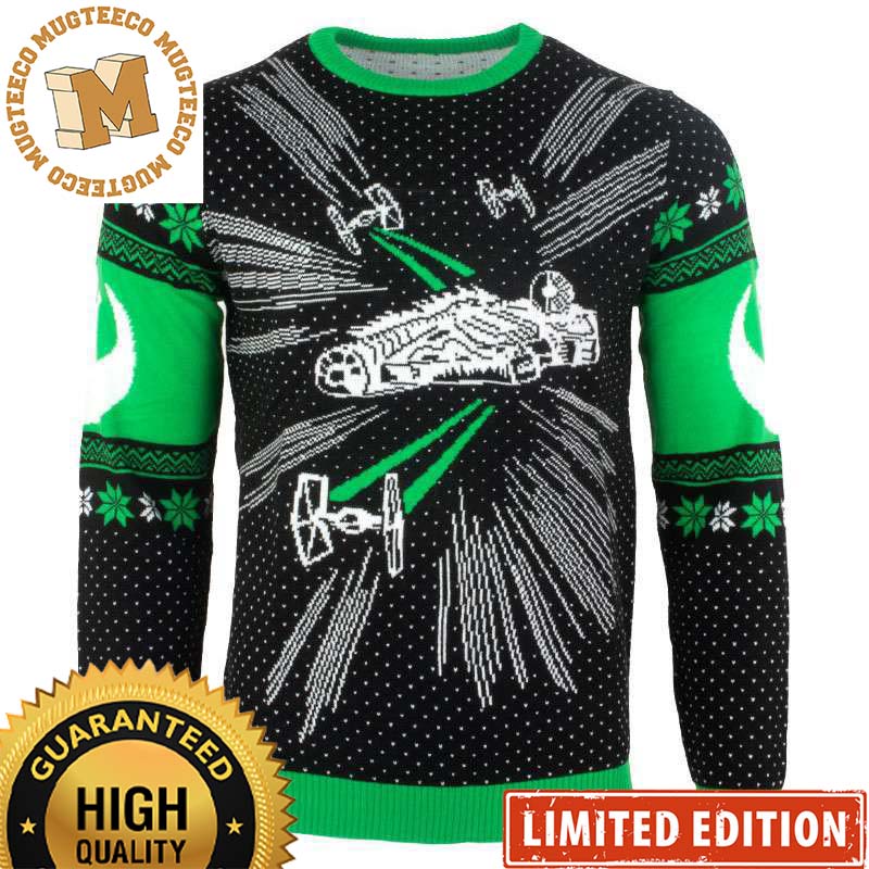 Star Wars Millennium Falcon Battle Knitting Christmas Ugly Sweater Gift For Fans