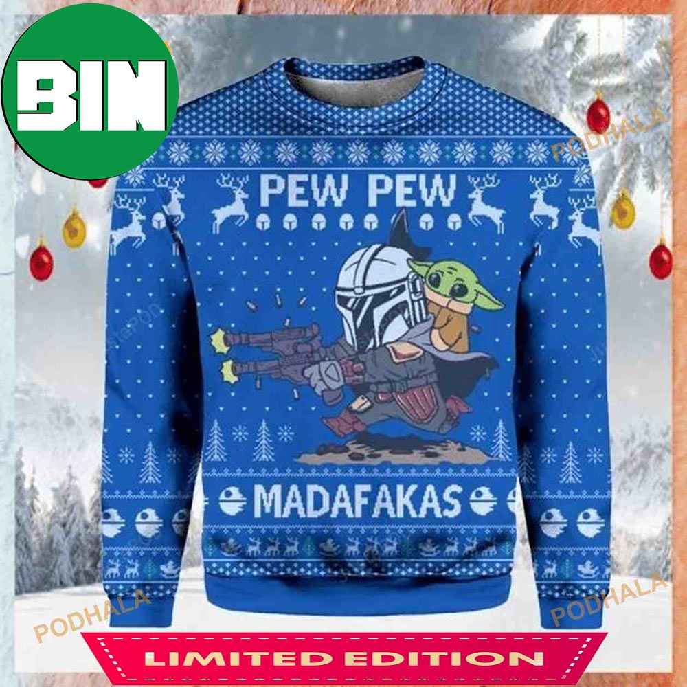Star Wars Pew Pew Madafakas Baby Yoda Xmas Ugly Sweater