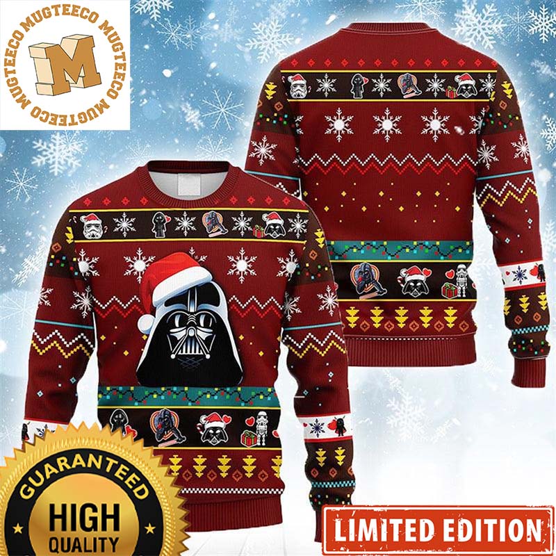 Star Wars Santa Darth Vader With Santa Hat Funny Knitting Christmas Ugly Sweater