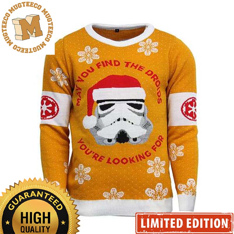 Star Wars Stormtrooper With Santa Hat May You Find The Droids Your Are Looking For Funny Christmas Ugly Sweater