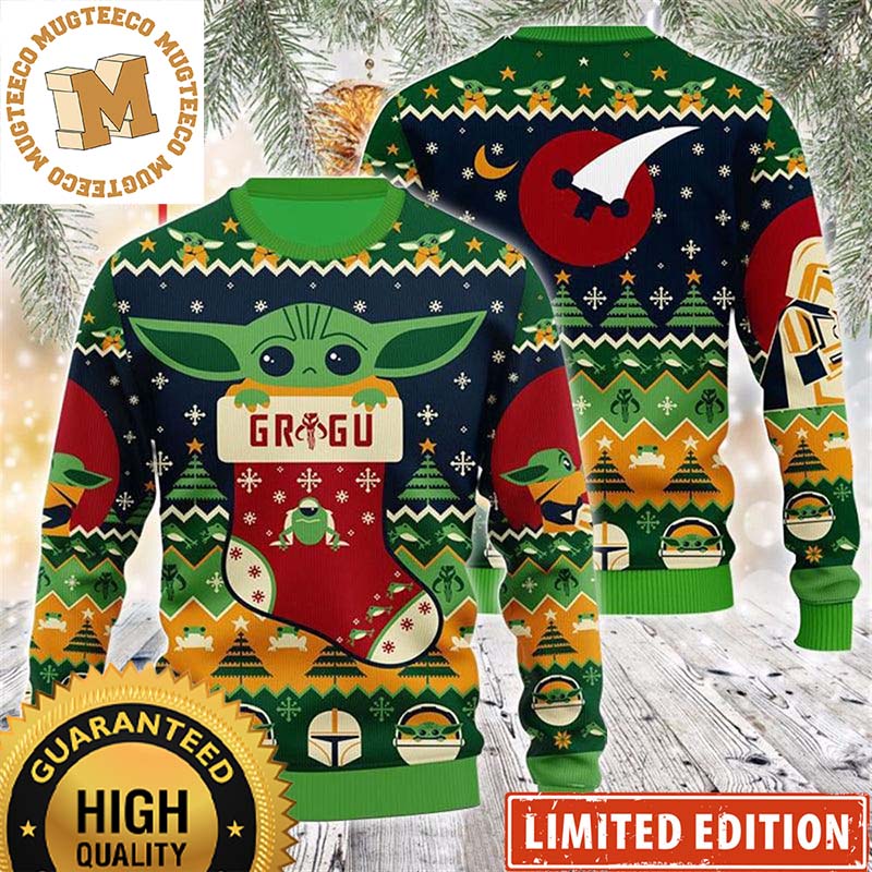Star Wars The Mandalorian And Grogu Cute Christmas Ugly Sweater