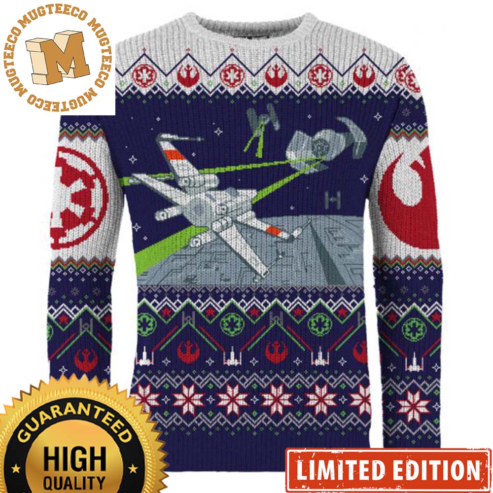 Star Wars X-Wing VS TIE Fighter Scene Christmas Ugly Sweater