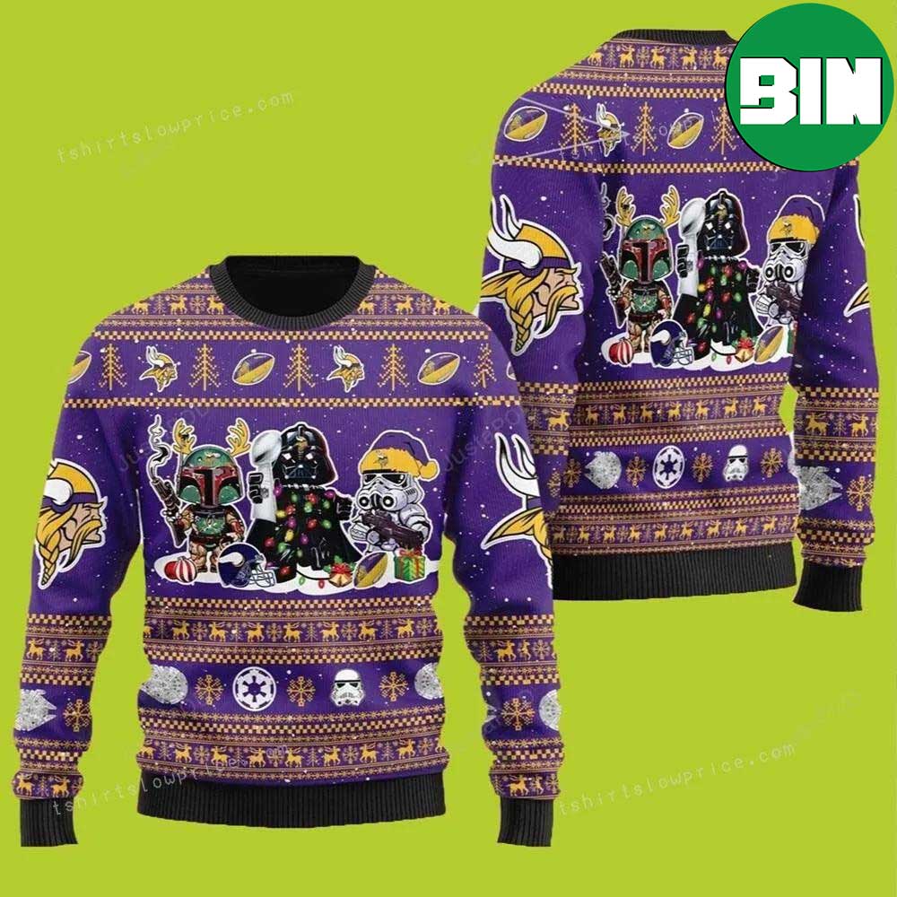 Christmas Gift Minnesota Vikings Christmas Snowflakes Pattern 3D Ugly  Christmas Sweater For Men And Women