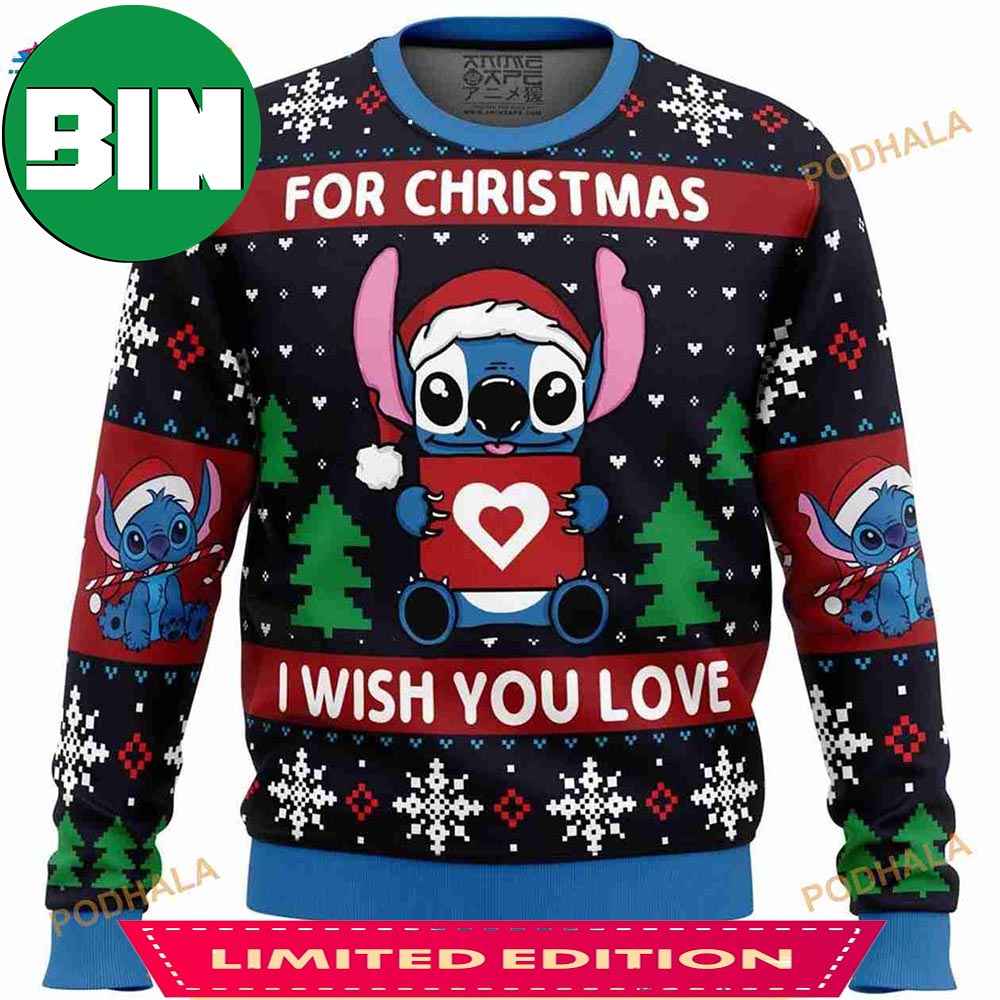 Stitch For Christmas I Wish You Love Ugly Sweater Christmas