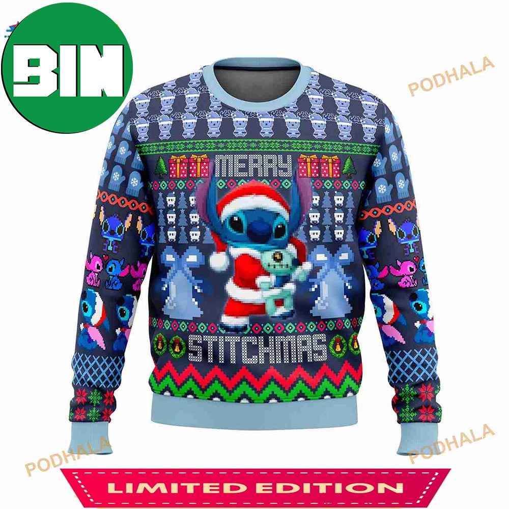 Stitch Merry Stitchmas Christmas 2023 Funny Ugly Sweater