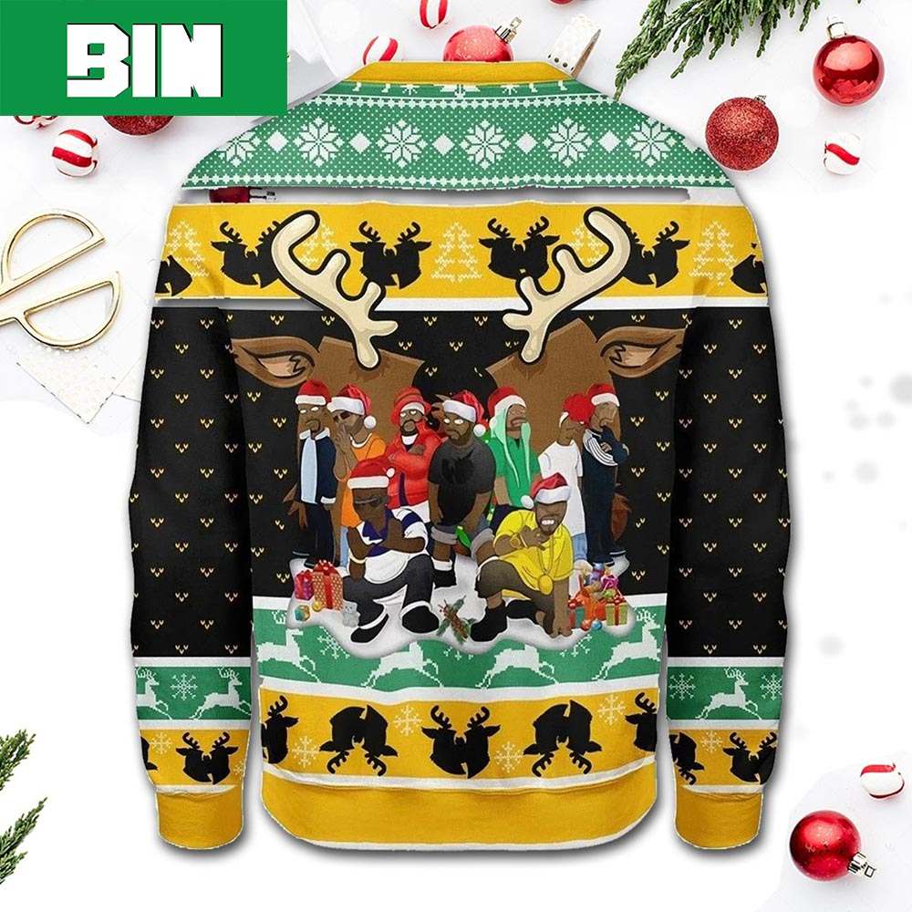 Wu Tang Clan Christmas Yellow Green Black Pattern Xmas Gift For Fans Ugly Sweater