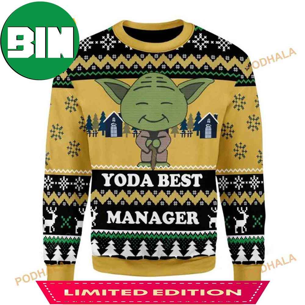 Yoda Best Manager Star Wars Christmas Ugly Sweater