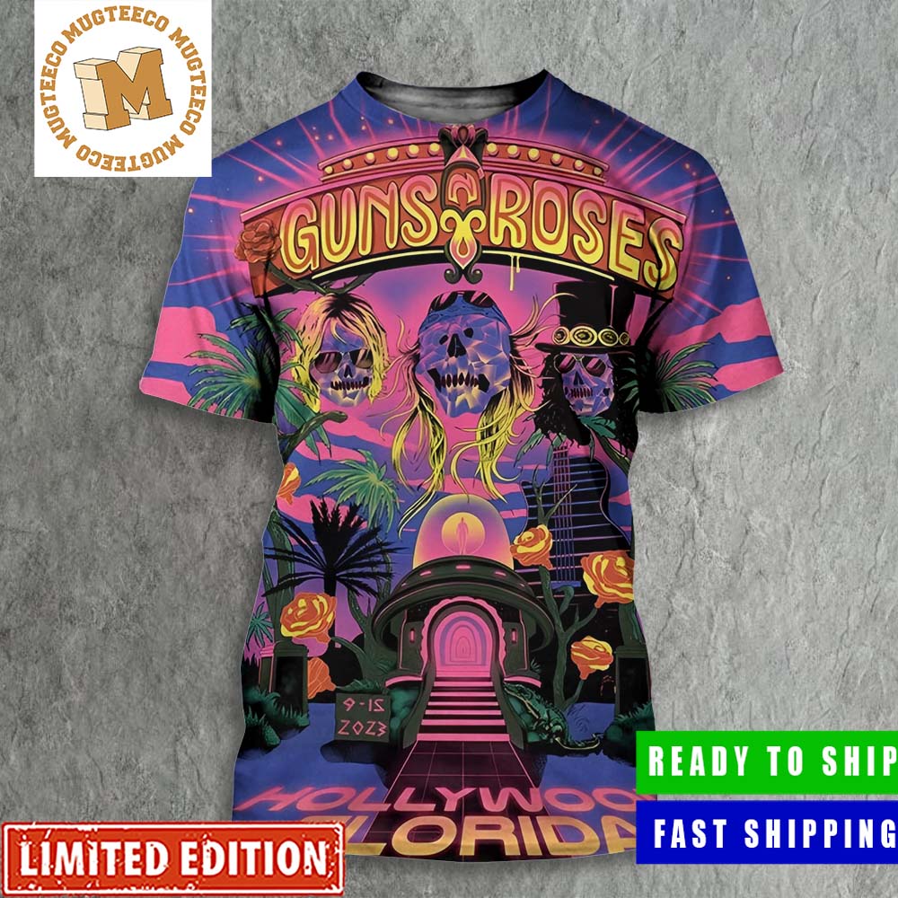 Guns N Roses Hollywood Florida North America Tour 2023 Sep 15 Poster All Over Print Shirt