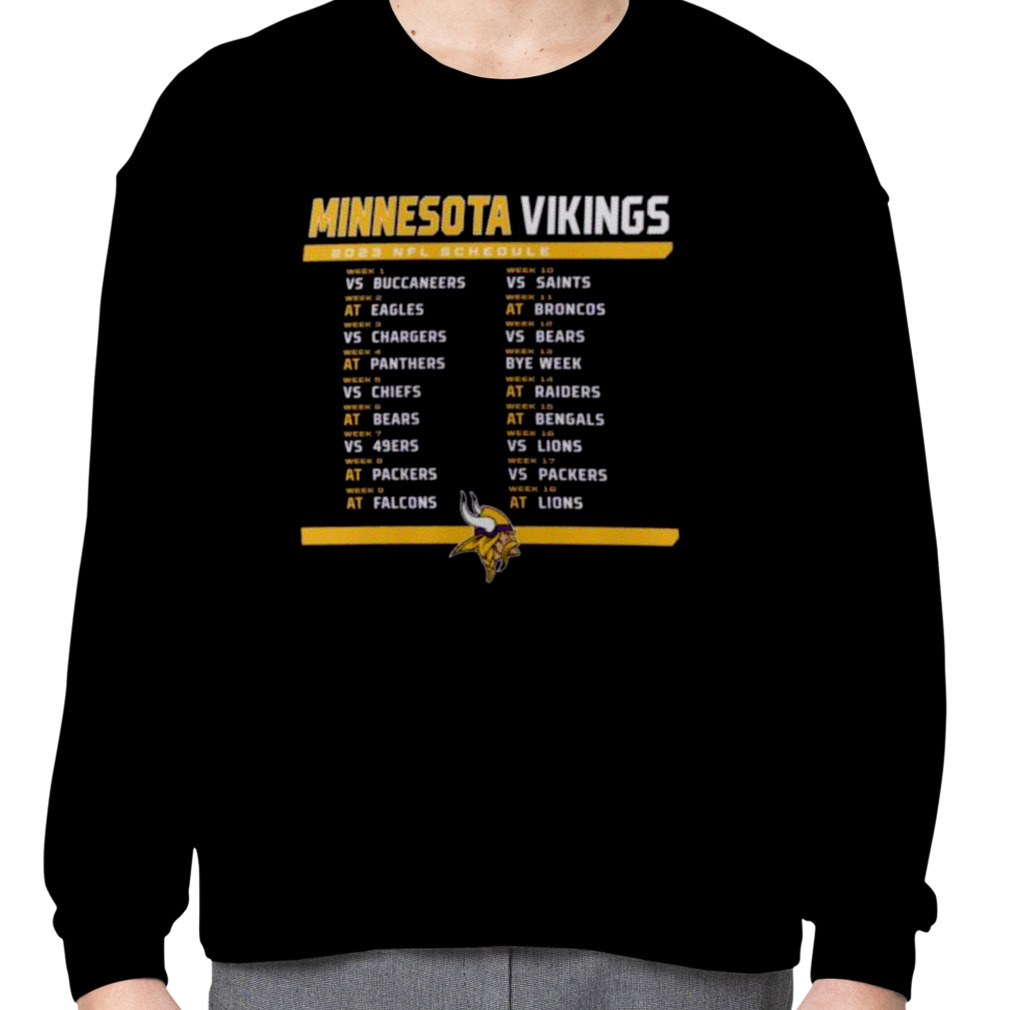 Minnesota Vikings 2023 Nfl Schedule T Shirt