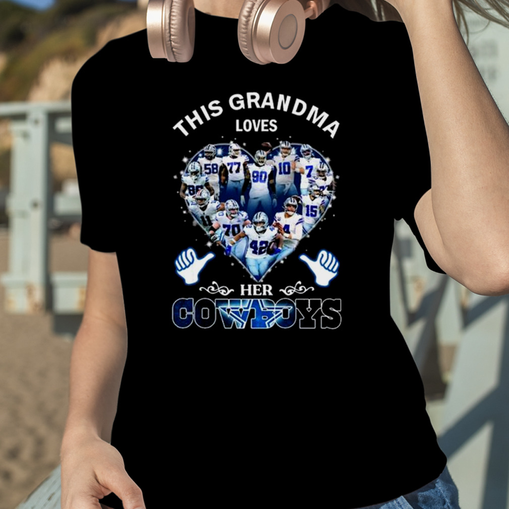 This Grandma Loves Dallas Cowboys Heart Players Shirt - Peanutstee