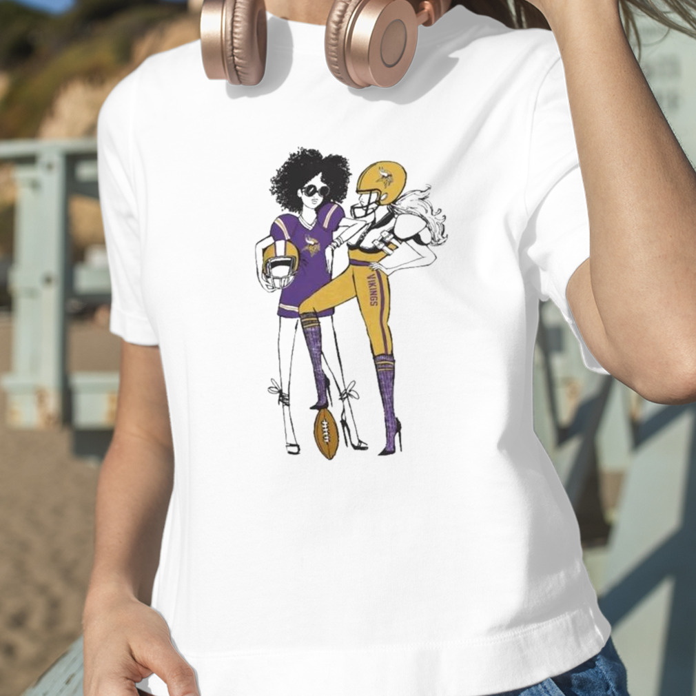 Minnesota Vikings G-III 4Her by Carl Banks Women's Fashion Illustration T- Shirt - White/Purple