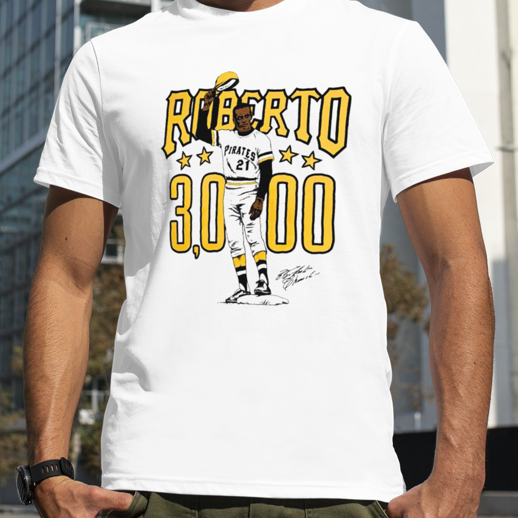 Roberto Clemente 30000 Pittsburgh Pirates Illustration Signature Shirt -  Peanutstee