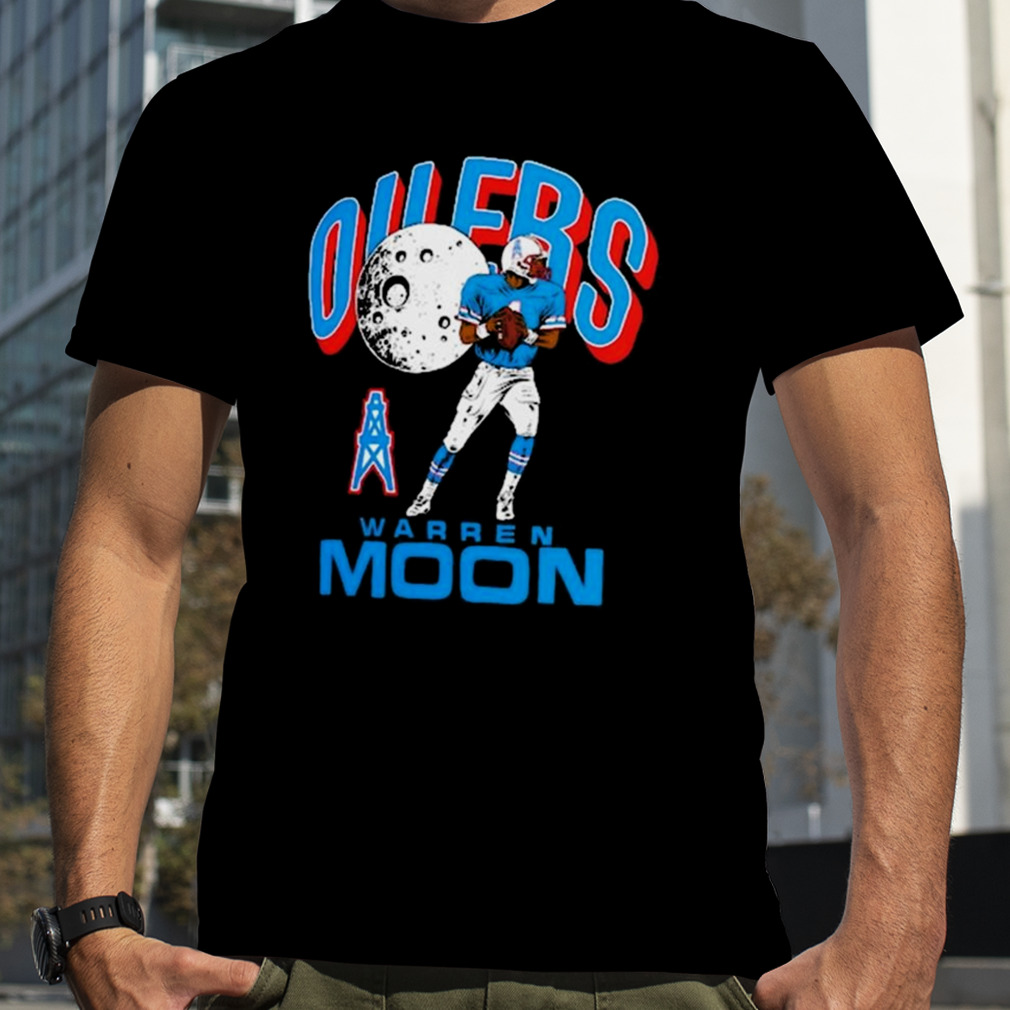 Houston Oilers Warren Moon Homage Retired Player Caricature Tri