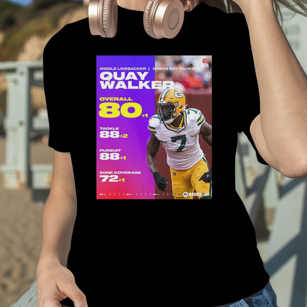 Middle Linebacker Green Bay Packers Quay Walker Overall 80 Points NFL  Madden 24 T Shirt - Limotees