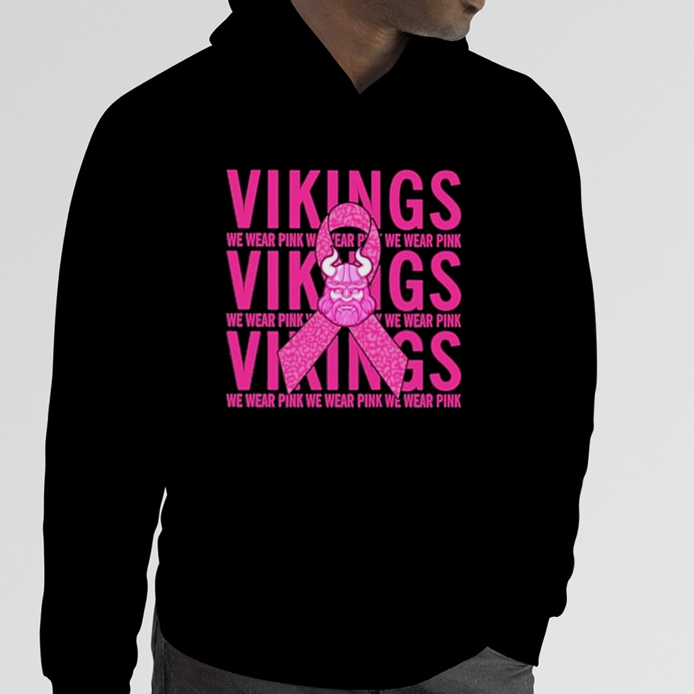 Minnesota Vikings Mascot We Wear Pink Cancer T-shirt,Sweater, Hoodie, And  Long Sleeved, Ladies, Tank Top