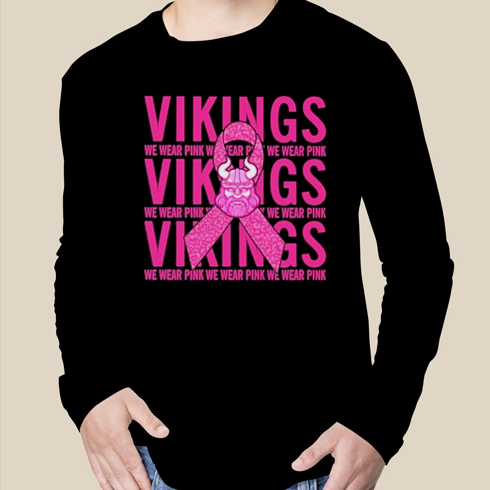 Minnesota Vikings Mascot We Wear Pink Cancer T-shirt,Sweater, Hoodie, And  Long Sleeved, Ladies, Tank Top