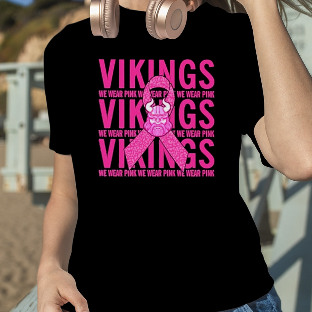 Minnesota Vikings Mascot We Wear Pink Cancer T-shirt,Sweater, Hoodie, And  Long Sleeved, Ladies, Tank Top