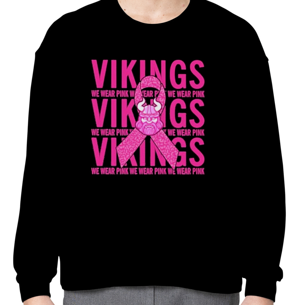 Minnesota Vikings Mascot We Wear Pink Cancer T-shirt,Sweater, Hoodie, And  Long Sleeved, Ladies, Tank Top