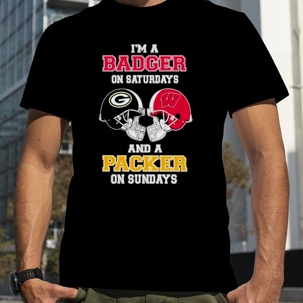 I’m A Badgers On Saturdays And A Packers On Sundays Helmet 2023 T-Shirt