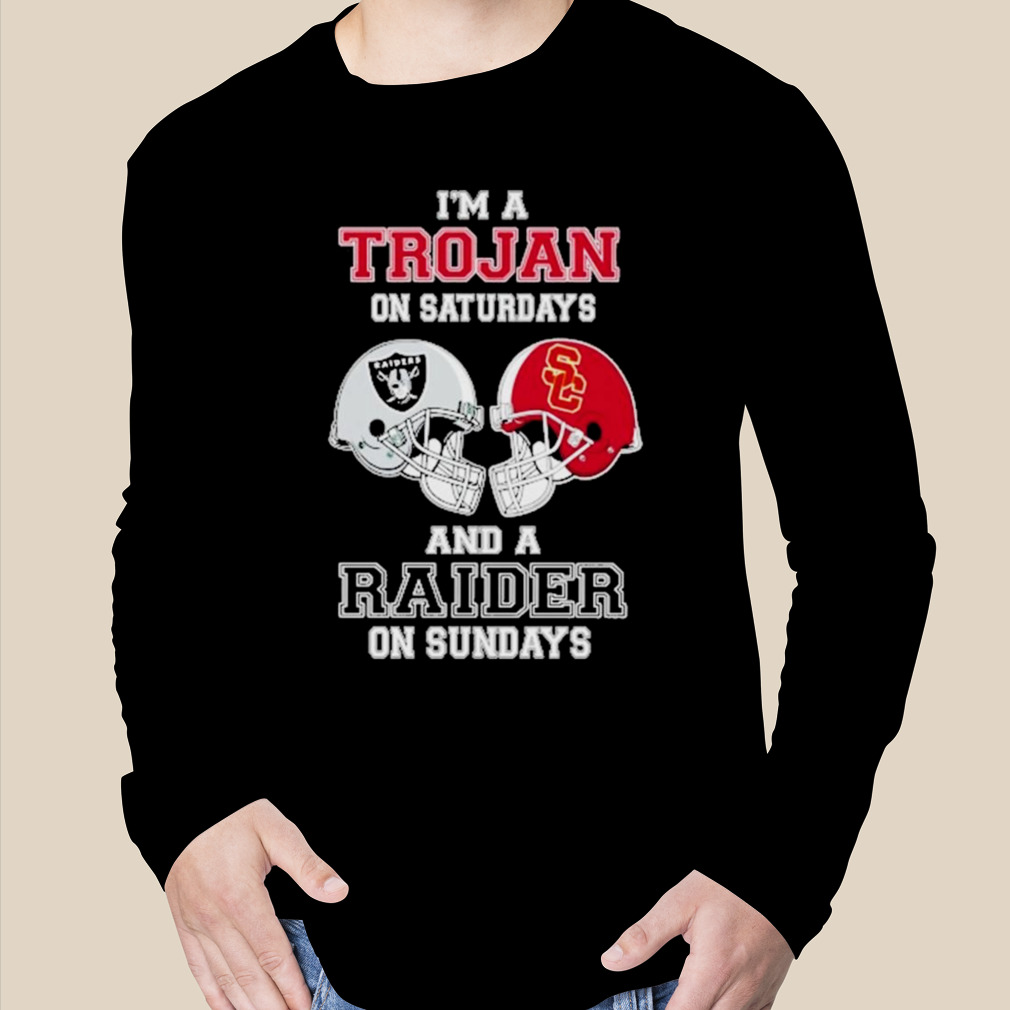 I'm A Trojans On Saturdays And A Raiders On Sundays Helmet 2023 T Shirt -  Limotees