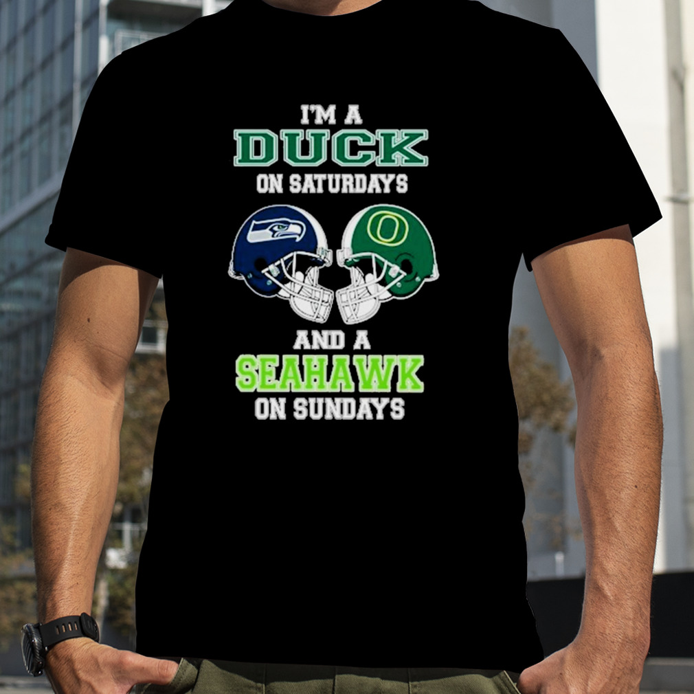 I’m A Ducks On Saturdays And A Seahawks On Sundays Helmet 2023 T-Shirt