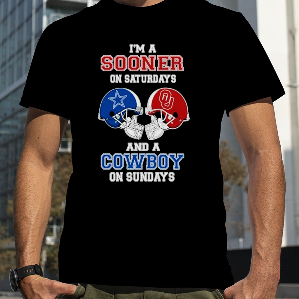 I’m A Sooner On Saturdays And A Cowboys On Sundays Helmet 2023 T-Shirt