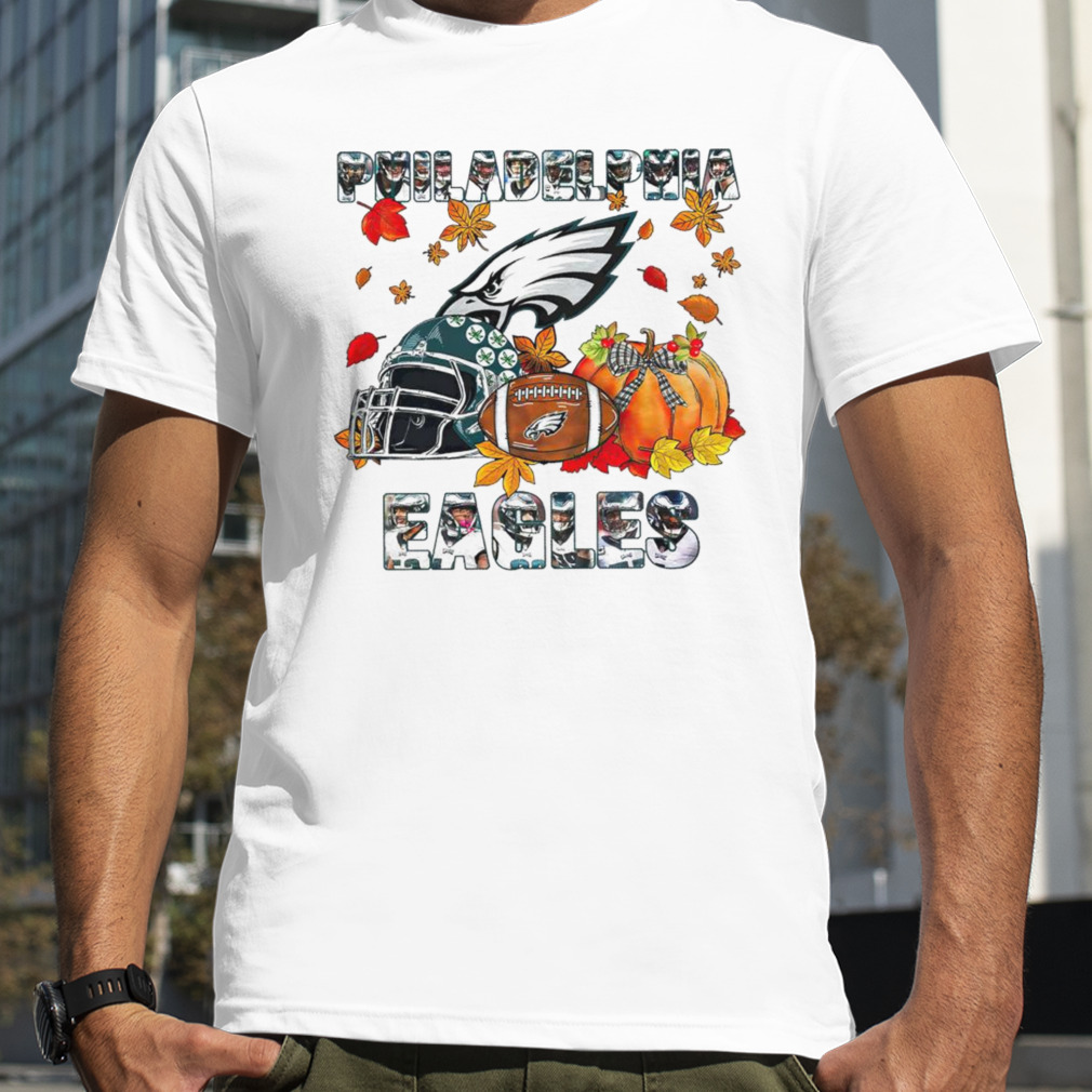 Philadelphia Eagles fall helmet pumpkin shirt