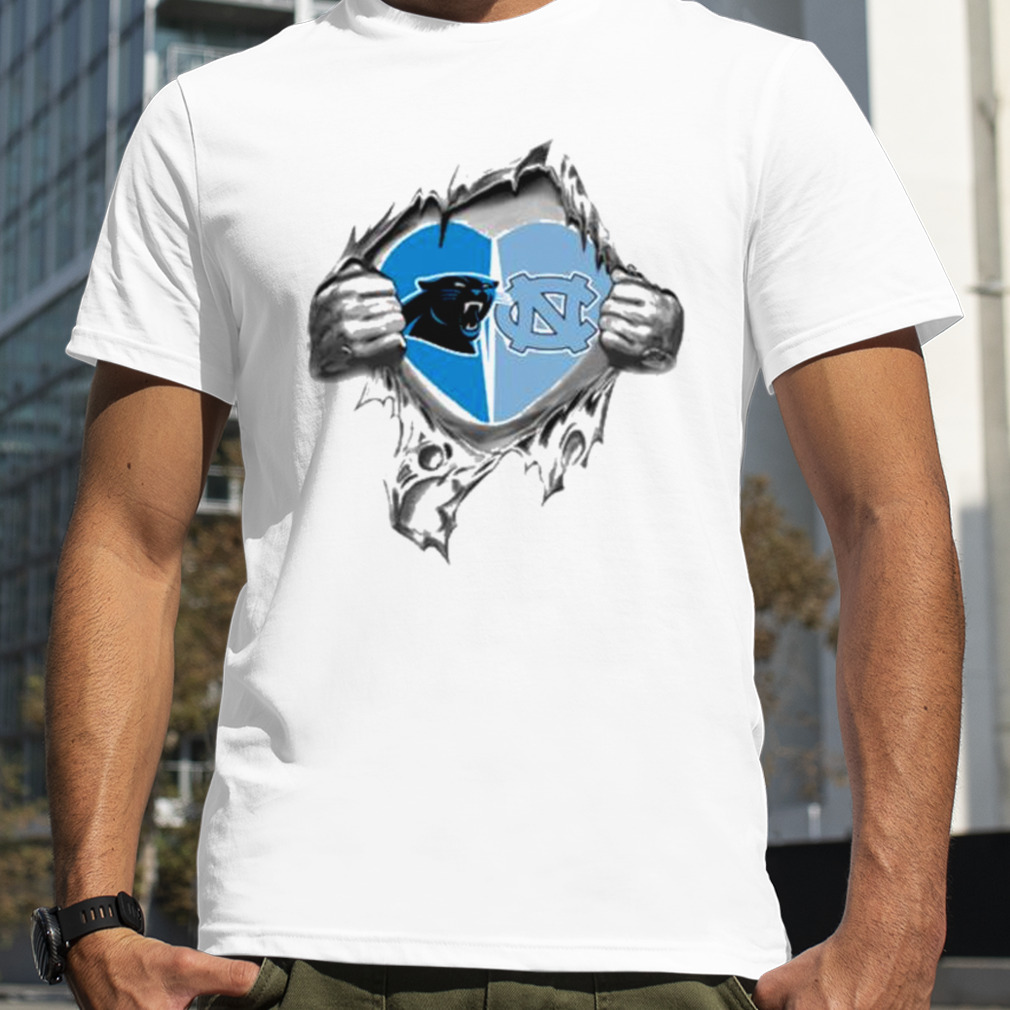 Blood Inside Me Carolina Panthers And North Carolina Tar Heels 2023 shirt